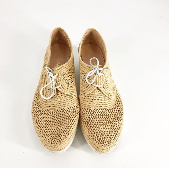 Robert Clergerie Lisa Raffia Derbies Sz 41.5/11.5 - Picture 6 of 9